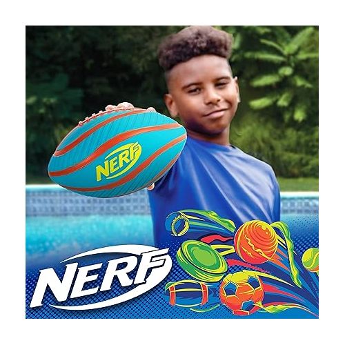 너프 NERF Pool + Beach Water Football - Tidal Toss Pool Football for Water Games - Perfect Pool Toy for Kids - Extra Grip Water-Filled Pool Football