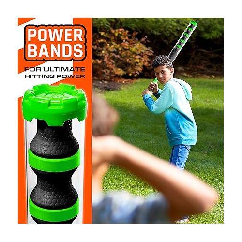 너프 NERF Power Blast Kids Baseball Bat and Ball Set - Kids Plastic Baseball Bat with Extra Grip and Power Bands - Official Plastic Baseball Set