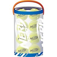 Nerf Dog 16-Piece Dog Toy Gift Set, Includes 16 2.5in Squeak Tennis Balls and a 10.25in Bucket, Nerf Tough Material, Green