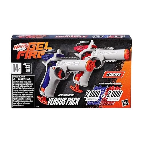 너프 Nerf Pro Gelfire Versus Pack Includes 2 Blasters, 4,000 Gelfire Rounds, 60 Round Capacity, T-Pull Priming, 2 Eyewear, Gifts for Teens Ages 14+ (Amazon Exclusive)