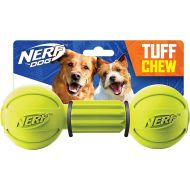 Nerf Dog Rubber Chew Barbell Dog Toy, Lightweight, Durable and Water Resistant, 7.5 Inches, For Medium/Large Breeds, Single Unit, Green (6994)