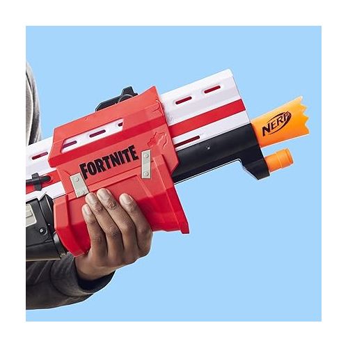 너프 NERF Fortnite Ts Blaster - Pump Action Dart Blaster, 8 Official Mega Fortnite Darts, Dart Storage Stock - for Youth, Teens, Adults, Red