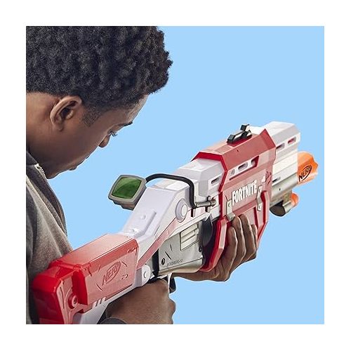 너프 NERF Fortnite Ts Blaster - Pump Action Dart Blaster, 8 Official Mega Fortnite Darts, Dart Storage Stock - for Youth, Teens, Adults, Red