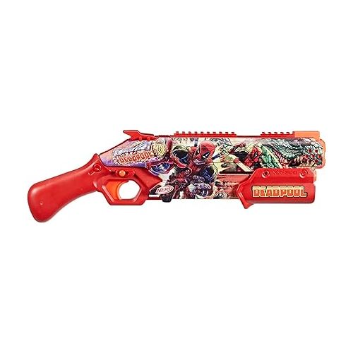 너프 Nerf Marvel Deadpool Blaster, 16 Nerf Rival Accu-Rounds, Pump Action, Breech Load, Gifts for Teens, 14+