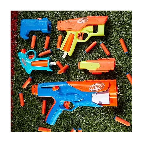 너프 Nerf N Series Gear Up Pack, 3X Blasters, 18 Nerf N1 Darts Compatible Only with Nerf N Series Blasters, Kids Gifts, Outdoor Games, Ages 8+