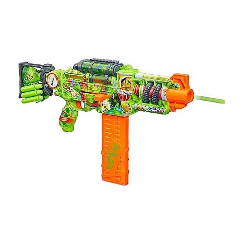 너프 Nerf Zombie Corrupter Dart Blaster, 22 Nerf Elite Darts, 18 Dart Clip, Dart Storage, Bolt Action, Outdoor Games, Ages 8+