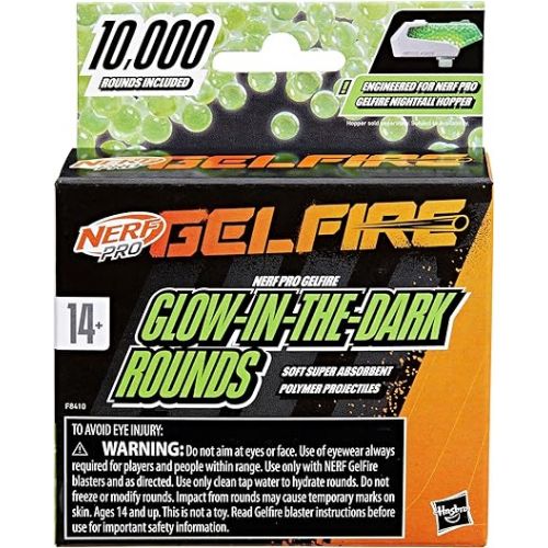 너프 Nerf Pro Gelfire Rounds, 10,000 Glow in The Dark Gelfire Rounds, for Nerf Pro Gelfire Blasters, Outdoor Games, Ages 14 & Up