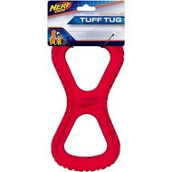 Nerf Dog Rubber Tug Dog Toy with Interactive Tire Track Texture, Lightweight, Durable and Water Resistant, for Medium/Large Breeds, Single Unit, Red