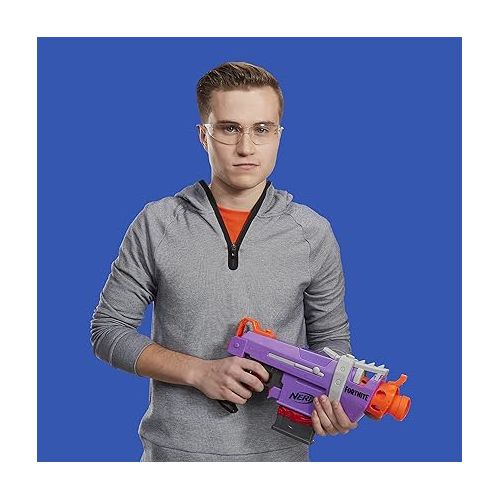 너프 Nerf Fortnite SMG-E Blaster - Motorized Dart Blasting - 6-Dart Clip, 6 Official Elite Darts - for Youth, Teens, Adults