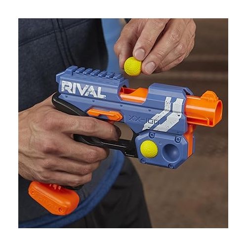 너프 NERF Rival Knockout XX-100 Blaster - Round Storage, 90 FPS Velocity, Breech Load - Includes 2 Official Rival Rounds - Team Blue