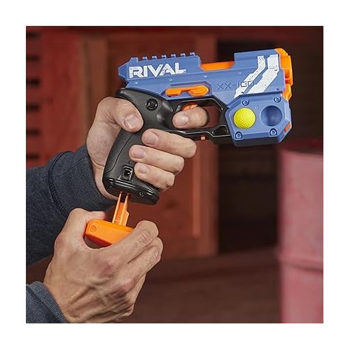 너프 NERF Rival Knockout XX-100 Blaster - Round Storage, 90 FPS Velocity, Breech Load - Includes 2 Official Rival Rounds - Team Blue