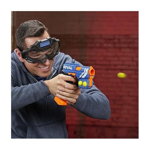 너프 NERF Rival Knockout XX-100 Blaster - Round Storage, 90 FPS Velocity, Breech Load - Includes 2 Official Rival Rounds - Team Blue