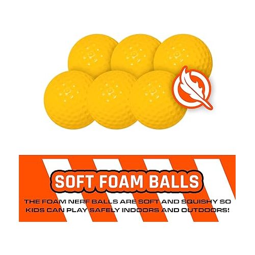 너프 NERF Kids Bounce N Score Target Toss Game Set - Foam Ball Bouncing Target Game for Kids Ages 6+ - (6) Foam Bouncy Balls and (1) Scoring Target Included