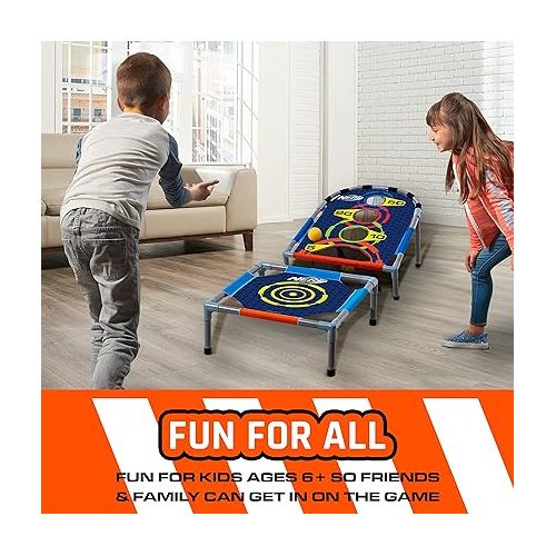 너프 NERF Kids Bounce N Score Target Toss Game Set - Foam Ball Bouncing Target Game for Kids Ages 6+ - (6) Foam Bouncy Balls and (1) Scoring Target Included