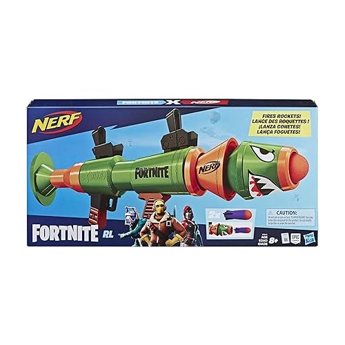 너프 NERF Fortnite Rl Blaster - Fires Foam Rockets - Includes 2 Official Fortnite Rockets - for Youth, Teens, Adults