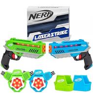 NERF Laser Strike 2 Player Laser Tag Game Pack Complete with 2 300ft Range Blasters, 2 Target Vests & 2 Holsters - Indoor or Outdoor Play Arcade Games, Toys for Kids & Family