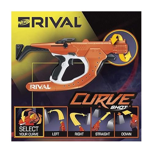 너프 NERF Rival Curve Shot - Sideswipe XXI-1200 Blaster - Fire Rounds to Curve Left, Right, Downward or Fire Straight