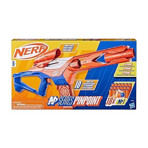 너프 NERF N Series Pinpoint Dart Blaster, 18 N1 Darts Compatible Only N Series Blasters, 10-Dart Clip, Blaster Gifts for Kids