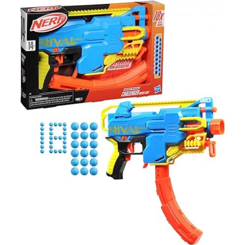 너프 Nerf Rival Challenger MXXIV-1200 Motorized Blaster, Curved 12 Round Magazine, 18 Nerf Rival Accu-Rounds, Gifts for Teens