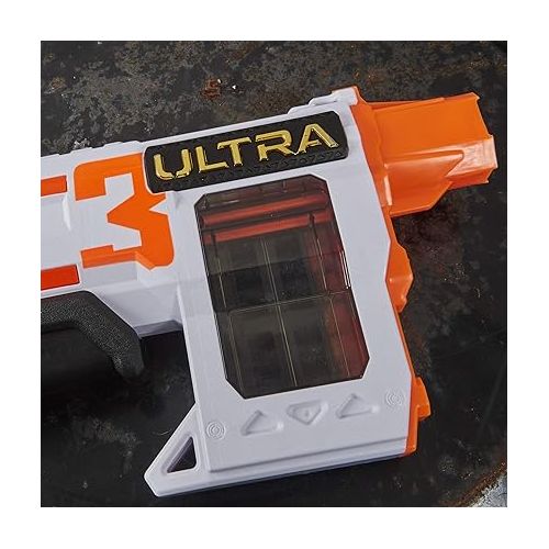 너프 NERF Ultra Three Blaster, Pump-Action, 8-Dart Internal Clip, 8 Ultra Darts, Compatible Only Ultra Darts