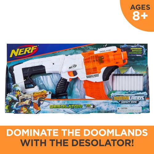 너프 NERF Desolator Doomlands Toy Blaster with 10-Dart Clip and 10 Official Doomlands Elite Darts for Kids, Teens, and Adults