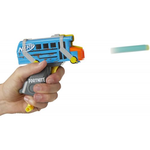 너프 Fortnite Micro Battle Bus Nerf Microshots Dart-Firing Toy Blaster & 2 Official Elite Darts for Kids, Teens, Adults