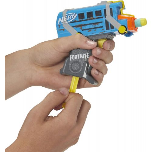 너프 Fortnite Micro Battle Bus Nerf Microshots Dart-Firing Toy Blaster & 2 Official Elite Darts for Kids, Teens, Adults