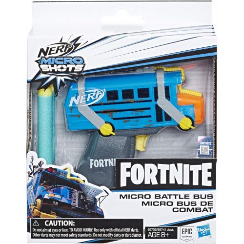 너프 Fortnite Micro Battle Bus Nerf Microshots Dart-Firing Toy Blaster & 2 Official Elite Darts for Kids, Teens, Adults