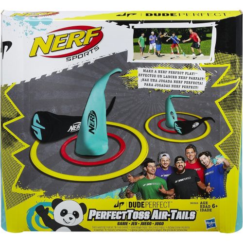 너프 Nerf Sports Dude Perfect, Perfect Toss Air-Tails Game - Encourage Outdoor Time - Fun, Strategic Game - Try Challenging Trick Shots - for Ages 6 and Up - Includes 4 Targets and 4 Fa