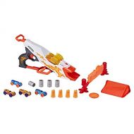 NERF Doubleclutch Inferno Nitro Toy Includes Blaster, 4 Foam Body Cars, Double Reactive Target, Double Ramp, & 8 Obstacles for Kids 5 Years Old & Up