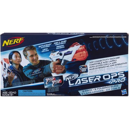 너프 AlphaPoint Nerf Laser Ops Pro Toy Blasters - Includes 2 Blasters & 2 Armbands - Light & Sound FX - Health & Ammo Indicators - for Kids, Teens & Adults