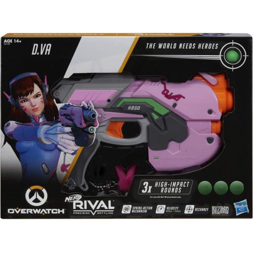 너프 NERF Overwatch D.Va Rival Blaster with 3 Overwatch Rival Rounds