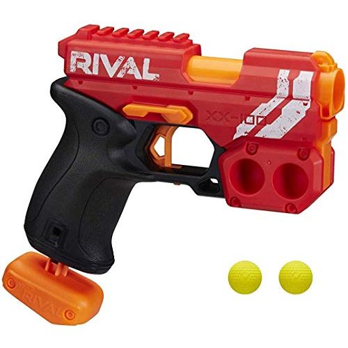 너프 NERF Rival Knockout XX-100 Blaster -- Round Storage, 90 FPS Velocity, Breech Load -- Includes 2 Official Rival Rounds -- Team Red