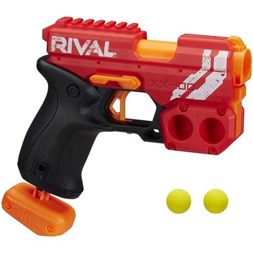 너프 NERF Rival Knockout XX-100 Blaster -- Round Storage, 90 FPS Velocity, Breech Load -- Includes 2 Official Rival Rounds -- Team Red