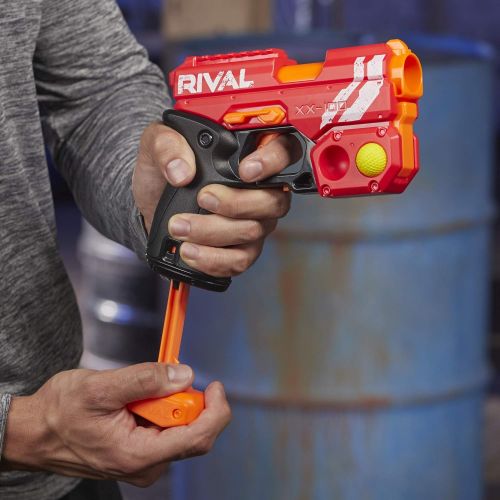 너프 NERF Rival Knockout XX-100 Blaster -- Round Storage, 90 FPS Velocity, Breech Load -- Includes 2 Official Rival Rounds -- Team Red