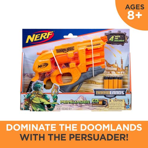 너프 Persuader Nerf Doomlands Toy Blaster with Hammer Action and 4 Official Nerf Doomlands Darts for Kids, Teens, and Adults
