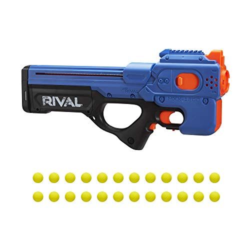 너프 NERF Rival Charger MXX-1200 Motorized Blaster -- 12-Round Capacity, 95 FPS Velocity -- Includes 24 Official Rival Rounds -- Team Blue