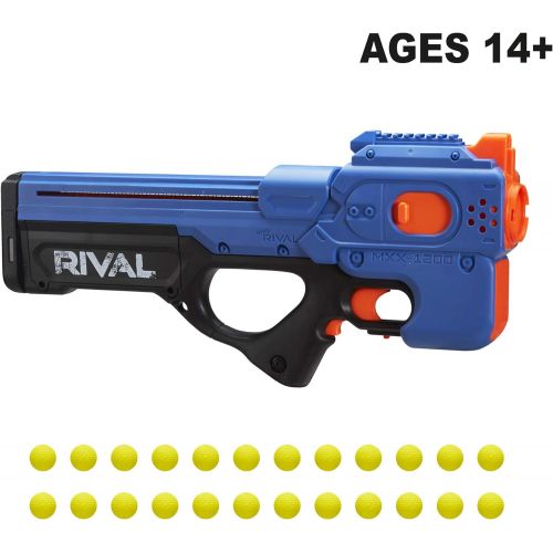 너프 NERF Rival Charger MXX-1200 Motorized Blaster -- 12-Round Capacity, 95 FPS Velocity -- Includes 24 Official Rival Rounds -- Team Blue