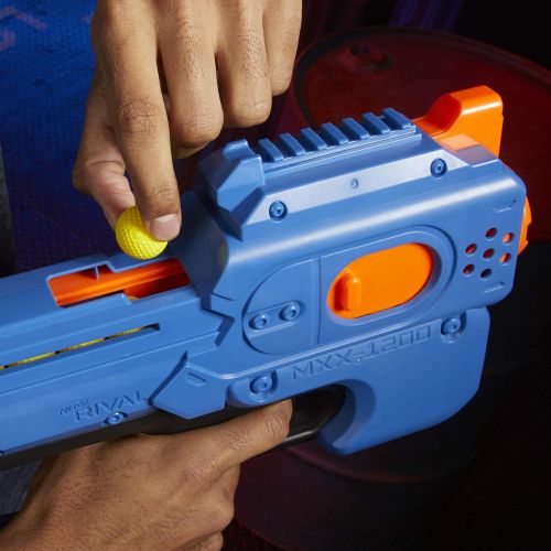 너프 NERF Rival Charger MXX-1200 Motorized Blaster -- 12-Round Capacity, 95 FPS Velocity -- Includes 24 Official Rival Rounds -- Team Blue