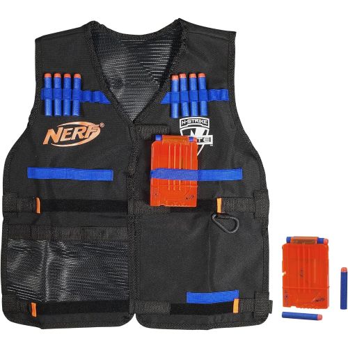 너프 Official Nerf Tactical Vest N-Strike Elite Series Includes 2 Six-Dart Clips and 12 Official Nerf Elite Darts For Kids, Teens, and Adults (Amazon Exclusive)