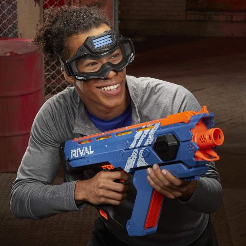 너프 Perses Mxix-5000 Nerf Rival Motorized Blaster (Blue) -- Fastest Blasting Rival System, up to 8 Roundsper S -- Rechargeable Battery, Quick-Load Hopper