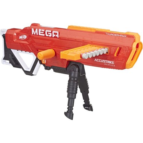 너프 Thunderhawk Nerf AccuStrike Mega Toy Blaster - Longest Nerf Blaster - 10 Official AccuStrike Nerf Mega Darts, 10-Dart Clip, Bipod - For Kids, Teens, and Adults