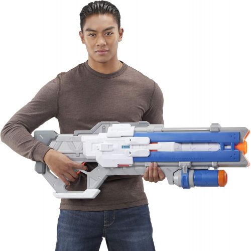 너프 NERF Overwatch Soldier: 76 Rival Blaster -- Fully Motorized, Lights, Recoil Action, 30 Overwatch Rival Rounds -- for Teens, Adults