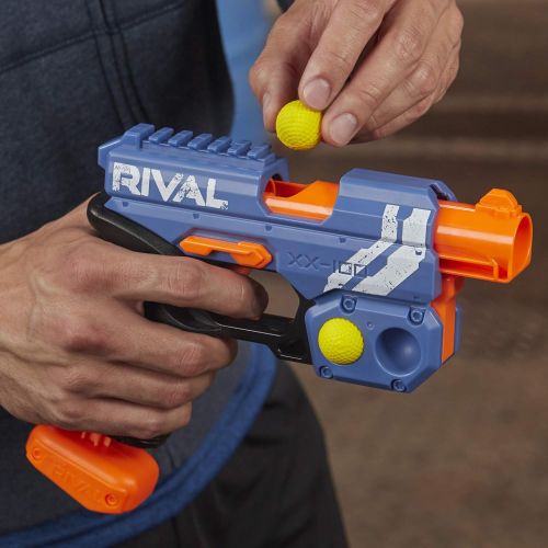 너프 NERF Rival Knockout XX-100 Blaster -- Round Storage, 90 FPS Velocity, Breech Load -- Includes 2 Official Rival Rounds -- Team Blue