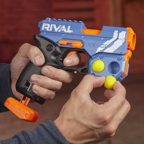 너프 NERF Rival Knockout XX-100 Blaster -- Round Storage, 90 FPS Velocity, Breech Load -- Includes 2 Official Rival Rounds -- Team Blue