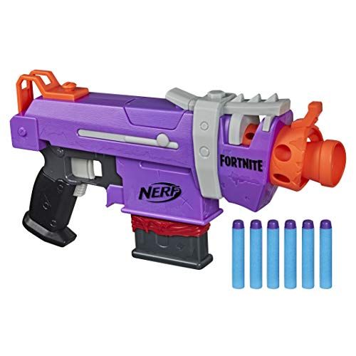 너프 NERF Fortnite SMG-E Blaster -- Motorized Dart Blasting -- 6-Dart Clip, 6 Official Elite Darts -- for Youth, Teens, Adults