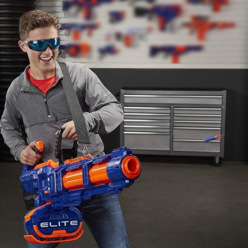 너프 NERF Elite Titan CS-50 Toy Blaster -- Fully Motorized, 50-Dart Drum, 50 Official Elite Darts, Spinning Barrel -- for Kids, Teens, Adults