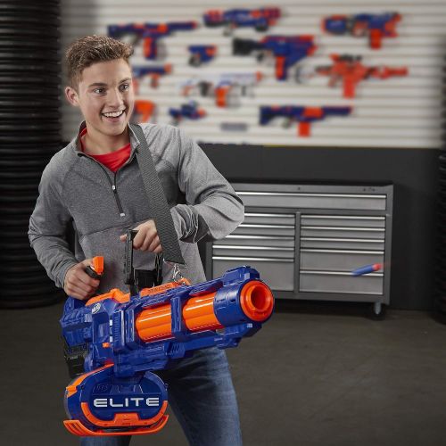 너프 NERF Elite Titan CS-50 Toy Blaster -- Fully Motorized, 50-Dart Drum, 50 Official Elite Darts, Spinning Barrel -- for Kids, Teens, Adults