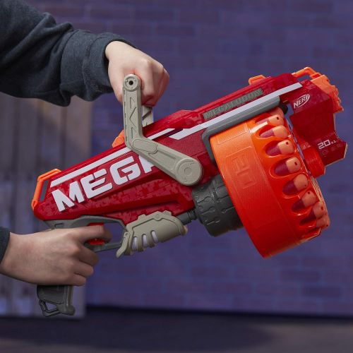 너프 Megalodon Nerf N-Strike Mega Toy Blaster with 20 Official Mega Whistler Darts Includes: Blaster, Drum, 20 Darts, & Instructions