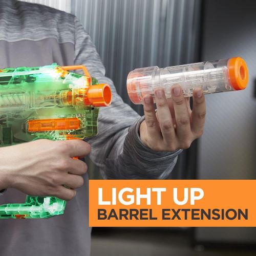 너프 Evader Modulus Nerf Motorized Light-Up Toy Blaster Includes 12 Official Nerf Darts, 12-Dart Clip, Light-Up Barrel Extension, Multicolor (Amazon Exclusive)